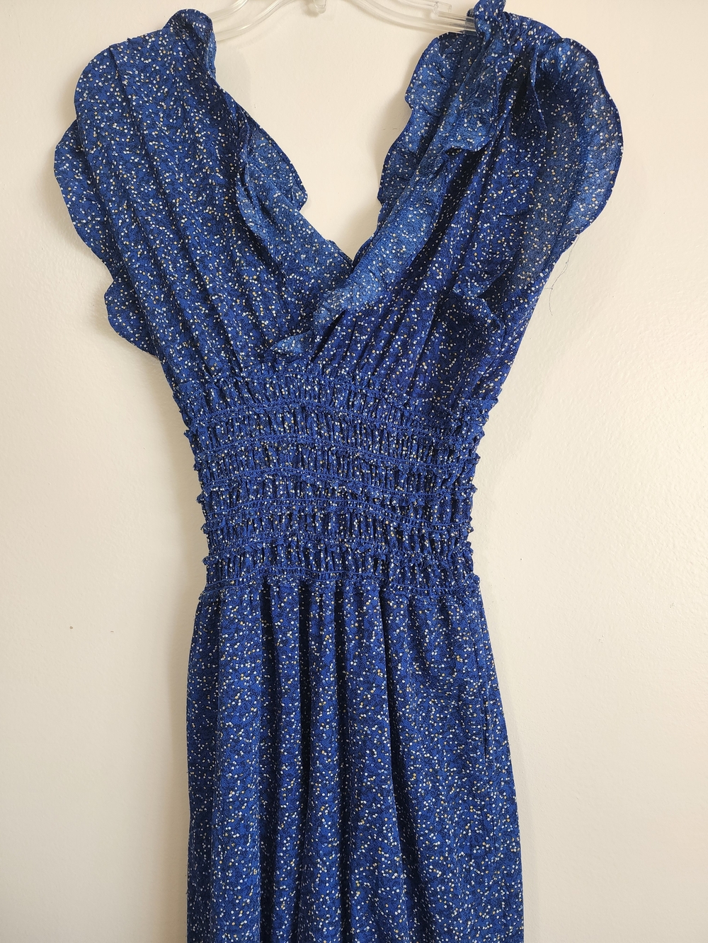 Max Studio Royal Blue Ruffled V-Neck Maxi Dress - Picture 3 of 7